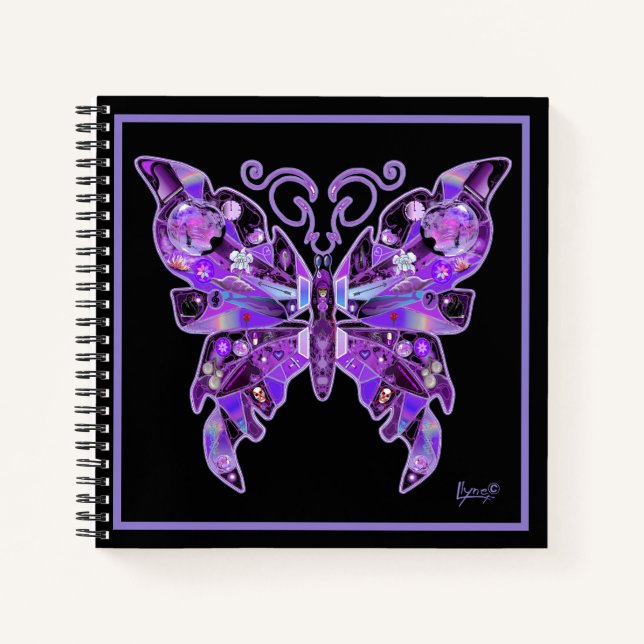 Lila Butterfly 31-Notebook Notizbuch (Vorderseite)