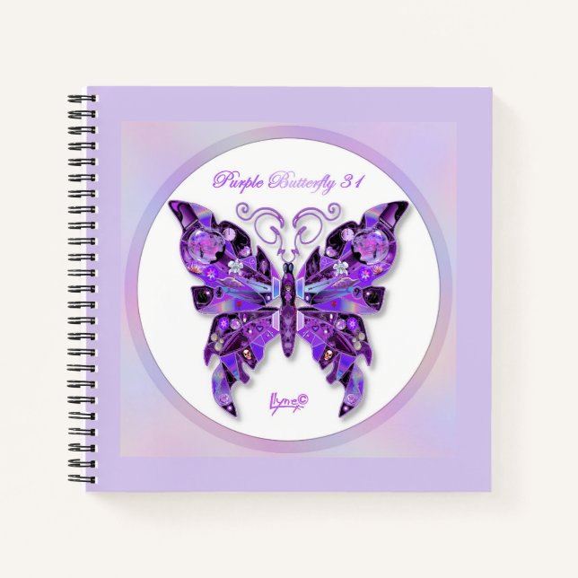 Lila Butterfly 31-Notebook Notizbuch (Vorderseite)