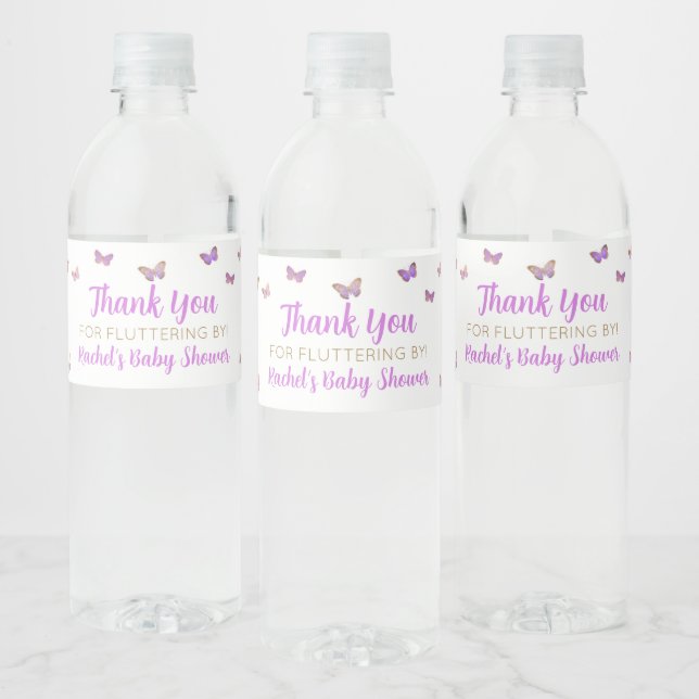 Lila Butterfly Baby Dusche Gefallen (Flaschen)