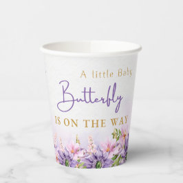 Lila Butterfly-Baby-Dusche Pappbecher