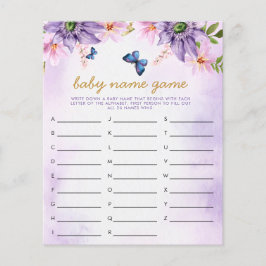Lila Butterfly Baby Name Duschspiel
