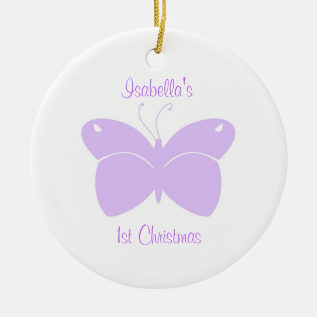 Lila Butterfly Baby's 1. Weihnachtsschmuck (Vorne)