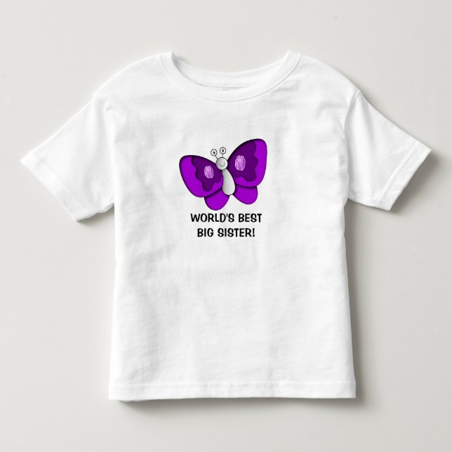 Lila Butterfly Bestes Big Sister Kleinkind Dress Kleinkind T-shirt (Vorderseite)
