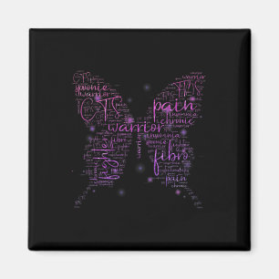 Lila Butterfly Fibro Krieger-Bewusstsein Word Clou Magnet
