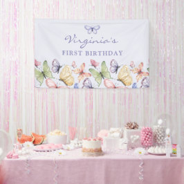 Lila Butterfly Geburtstag Banner