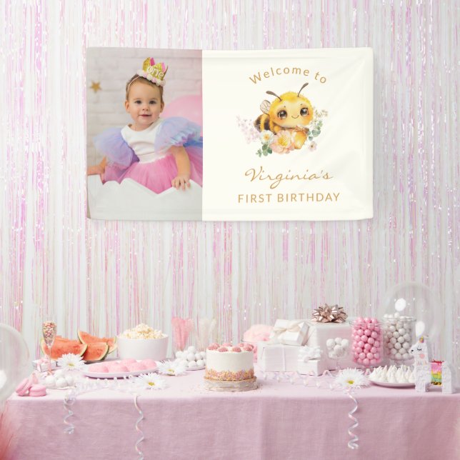 Lila Butterfly Geburtstagsbanner Banner (Party)