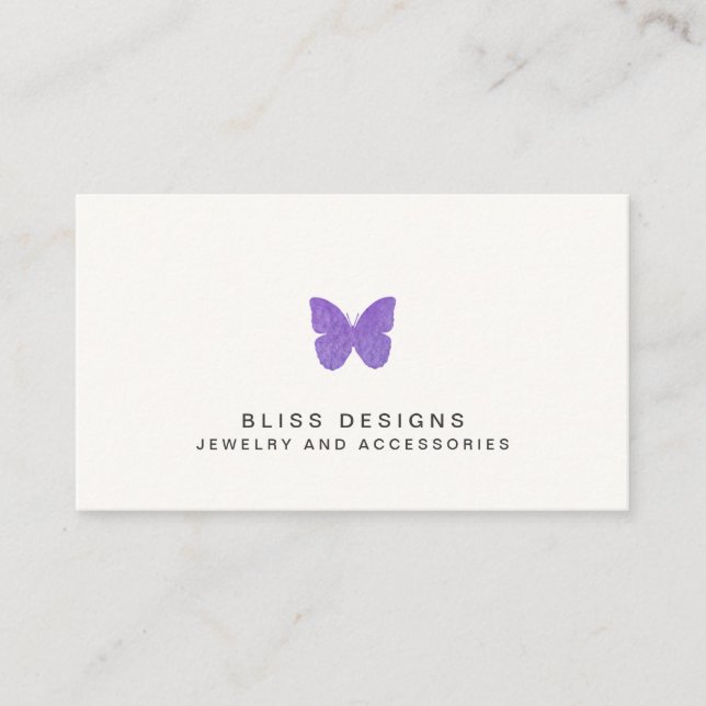 Lila Butterfly-Logo Visitenkarte (Vorderseite)