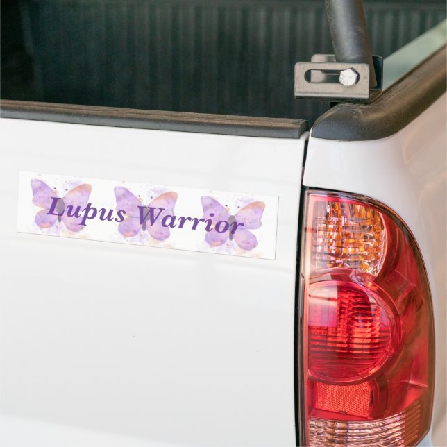 Lila Butterfly Lupus Warrior Autoaufkleber (Auf Lkw)