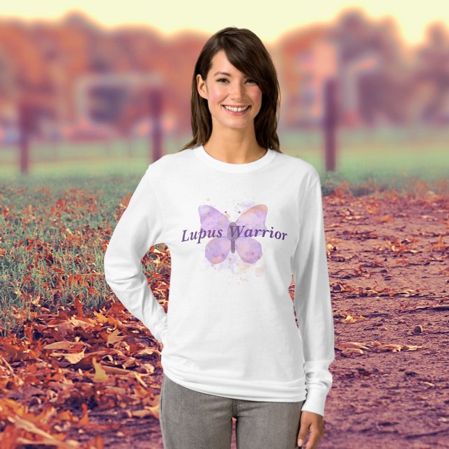 Lila Butterfly Lupus Warrior T-Shirt (Von Creator hochgeladen)