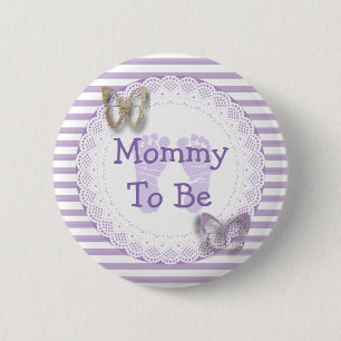 Lila Butterfly-Oma für Babydusche Button