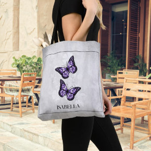 Lila Butterfly Personalisiert Totbeutel Tasche