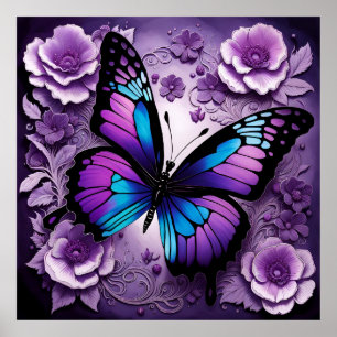 Lila Butterfly Poster