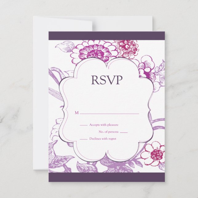 Lila Butterfly-UAWG-Antwortkarte RSVP Karte (Vorderseite)