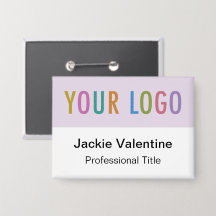 Lila Button-Back-Abzeichen mit Logo-Name-Schaltflä