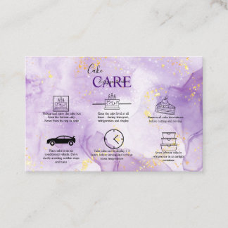 Lila Cake Care Square Business Card Visitenkarte
