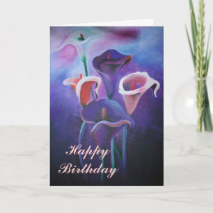 Lila Calla Flieder und lila Kunst Karte