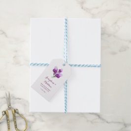 Lila Calla Lily Floral Monogram Gastgeschenk Hochz Geschenkanhänger