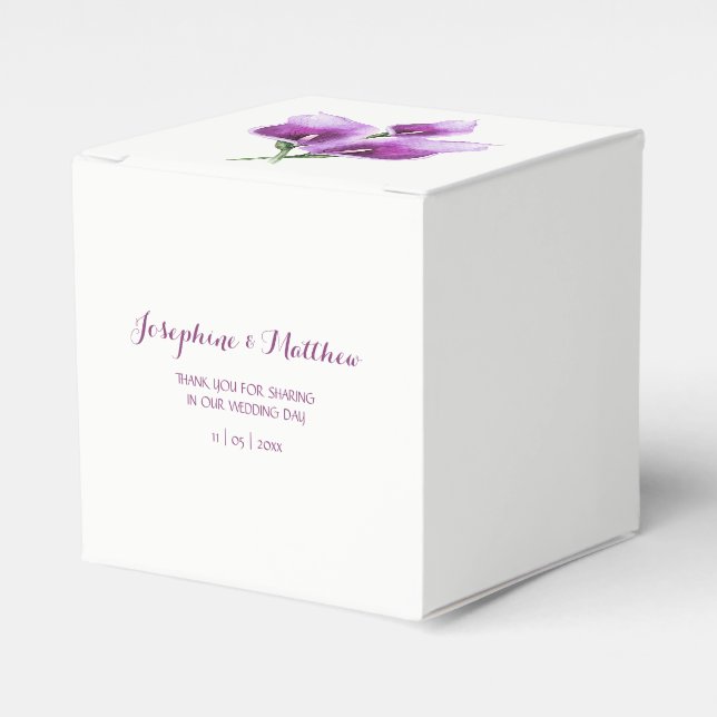 Lila Calla Lily Floral Wedding Geschenkschachtel (Vorderseite)