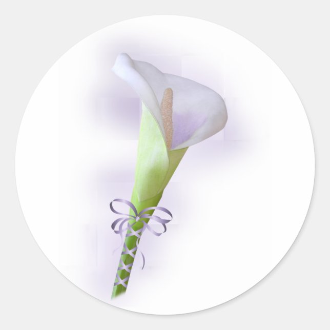 Lila Calla Lily Runder Aufkleber (Vorderseite)