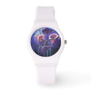Lila Callas Lilac und Lila Kunst Armbanduhr
