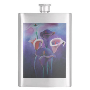 Lila Callas Lilac und Lila Kunst Flachmann