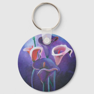 Lila Callas Lilac und Lila Kunst Schlüsselanhänger