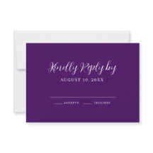 Lila Calligrafy Wedding RSVP Card