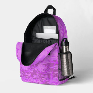 Lila Camouflage Abstraktes Muster Bedruckter Rucksack