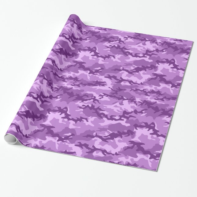 Lila Camouflage Camouflage Wrapping Paper Geschenkpapier (Ungerollt)