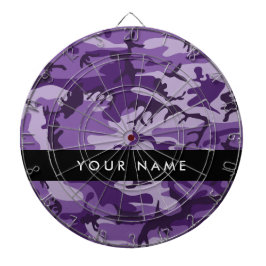 Lila Camouflage Ihr Name personalisieren Dartscheibe