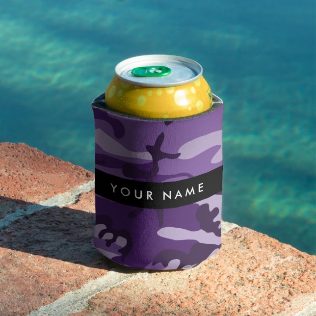 Lila Camouflage Ihr Name personalisieren Dosenkühler (In Situ Pool)