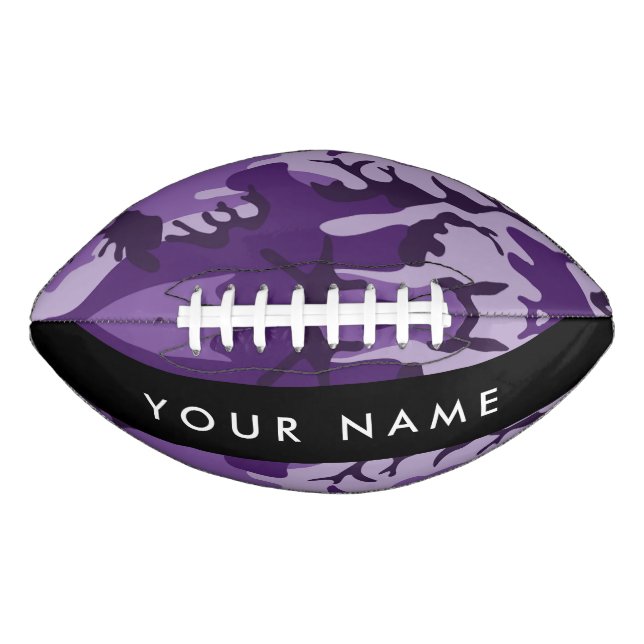 Lila Camouflage Ihr Name personalisieren Football (Vorderseite)