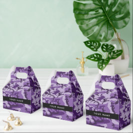 Lila Camouflage Ihr Name personalisieren Geschenkschachtel