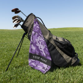Lila Camouflage Ihr Name personalisieren Golfhandtuch