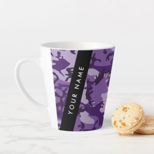 Lila Camouflage Ihr Name personalisieren Milchtasse