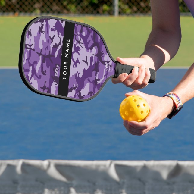 Lila Camouflage Ihr Name personalisieren Pickleball Schläger (InSitu)