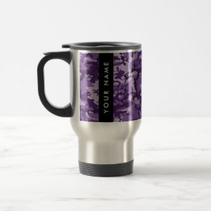 Lila Camouflage Ihr Name personalisieren Reisebecher