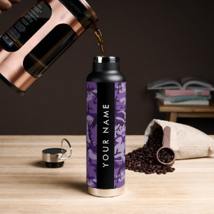 Lila Camouflage Ihr Name personalisieren Trinkflasche