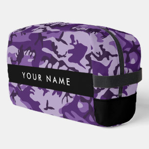 Lila Camouflage Ihr Name personalisieren Waschbeutel