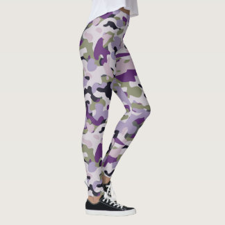 Lila Camouflage Lavender Green Camouflage Muster Leggings
