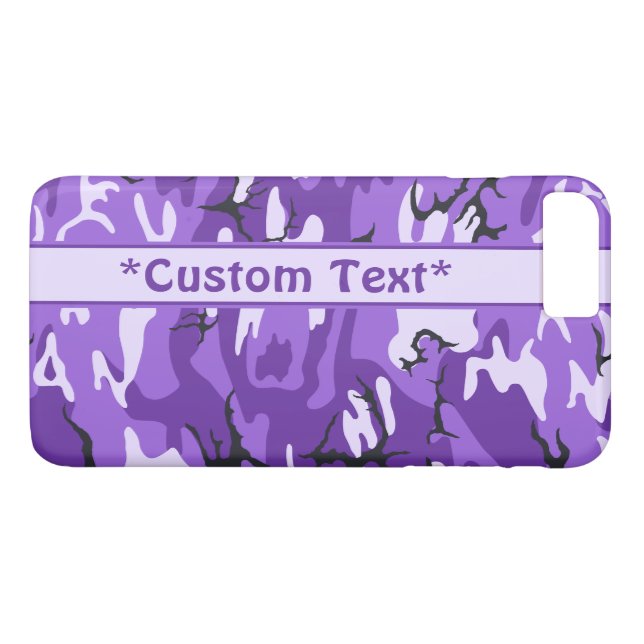Lila Camouflage mit kundenspezifischem Text Case-Mate iPhone Hülle (Rückseite (Horizontal))