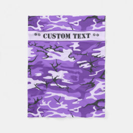 Lila Camouflage mit kundenspezifischem Text Fleecedecke