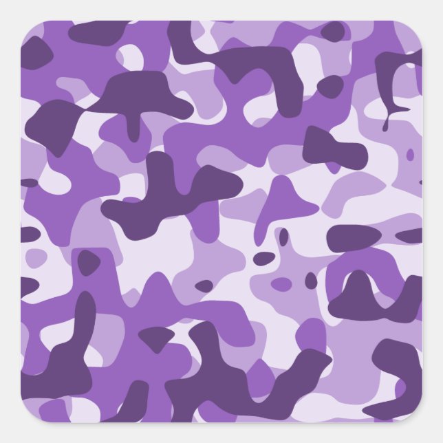 Lila Camouflage Quadratischer Aufkleber (Vorderseite)