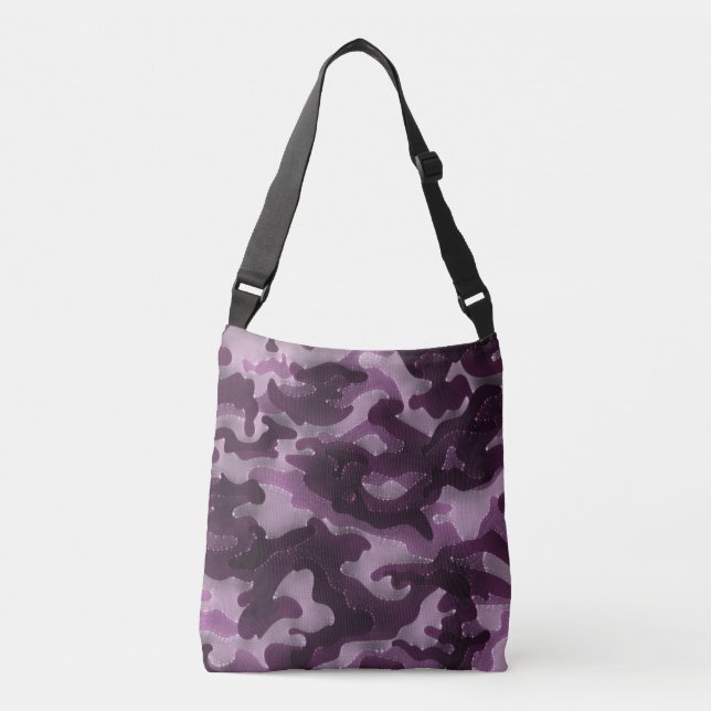 Lila Camouflage Tragetaschen Mit Langen Trägern (Vorderseite)