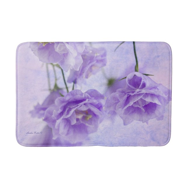 Lila Campanella Blume Makro Badematte (Vorderseite)