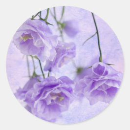 Lila Campanella Blume Makro Runder Aufkleber