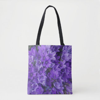 Lila Campanula Blumen Tragetasche Tasche