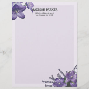 Lila Campanula Letterhead Briefbogen