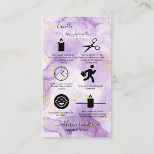 Lila Candle Care-Visitenkarte Visitenkarte