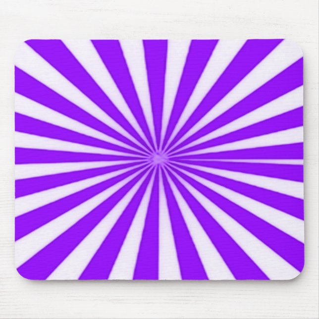 Lila Candy Star Burst Stripes Muster Mousepad (Vorne)